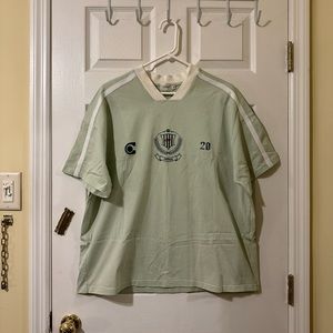 V-neck Korean-designed Green T-shirt